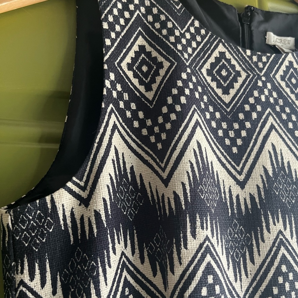 J. Crew sleeveless dress, women’s size 4 , color navy & ecru/cream